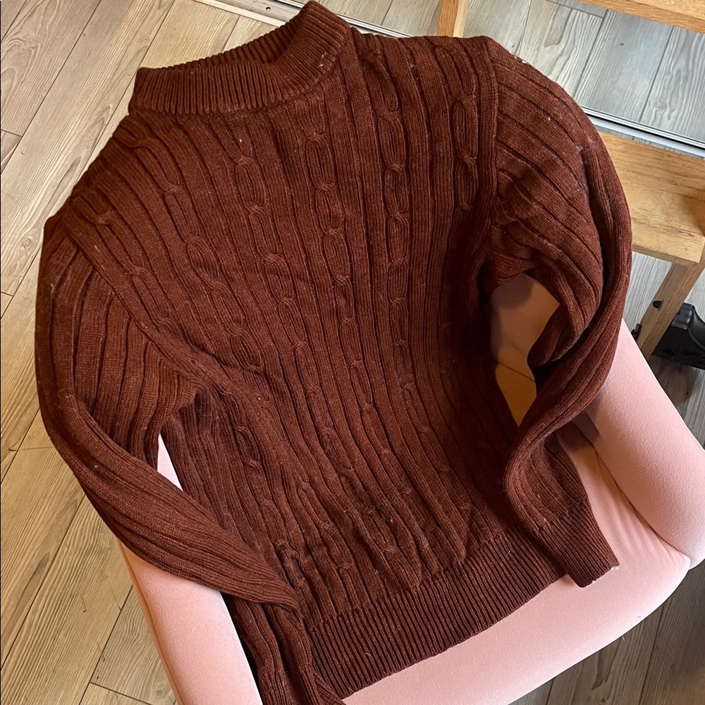 Cable Knit Brown Sweater